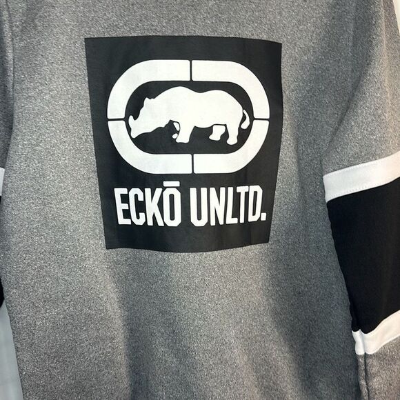 Ecko Unltd Mens Gray Black Sweatshirt size small S Crewneck - Picture 2 of 7
